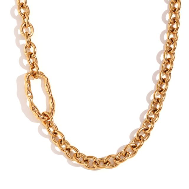 Personality 18KG cable chain stainless steel necklace