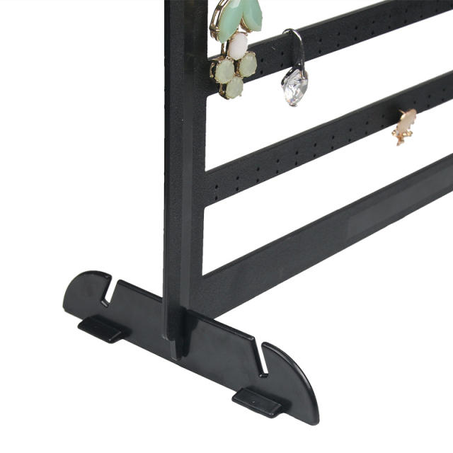 Black color plastic material layer earring display stand