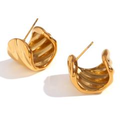 18KG chunky open hoop stainless steel earrings