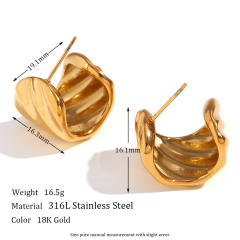 18KG chunky open hoop stainless steel earrings