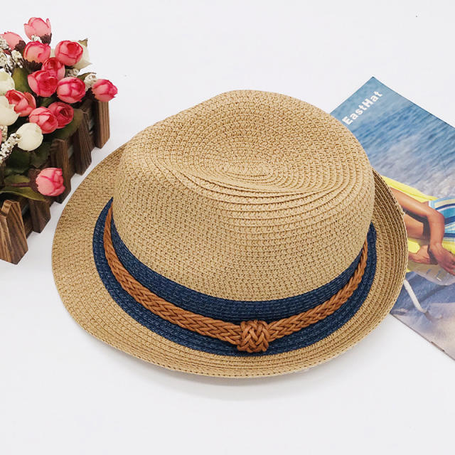 Elegant straw fedora hat sun hat