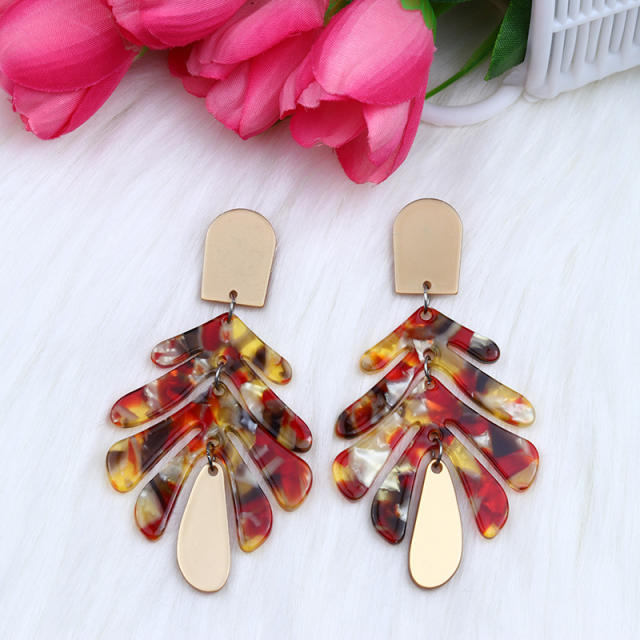 Holiday trend palm leaf acrylic earrings