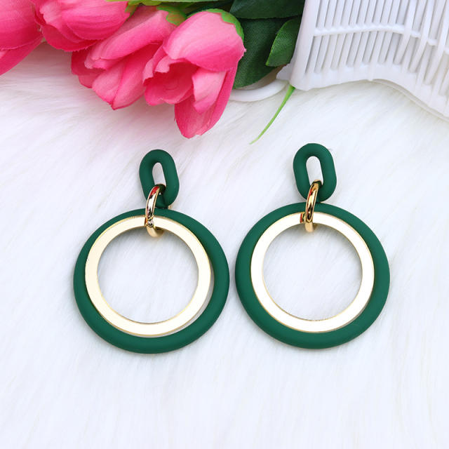 12 color geometric circle acrylic earrings