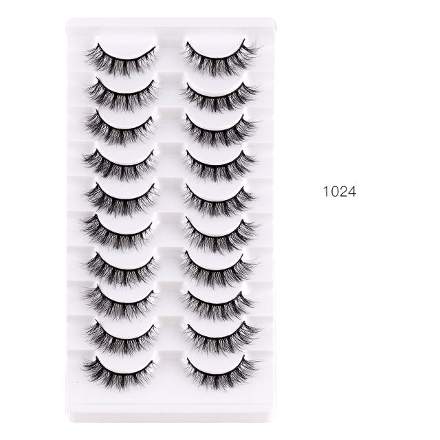 10 pair natural daily Artificial fiber eyelashes