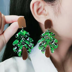 Holiday trend palm leaf acrylic earrings