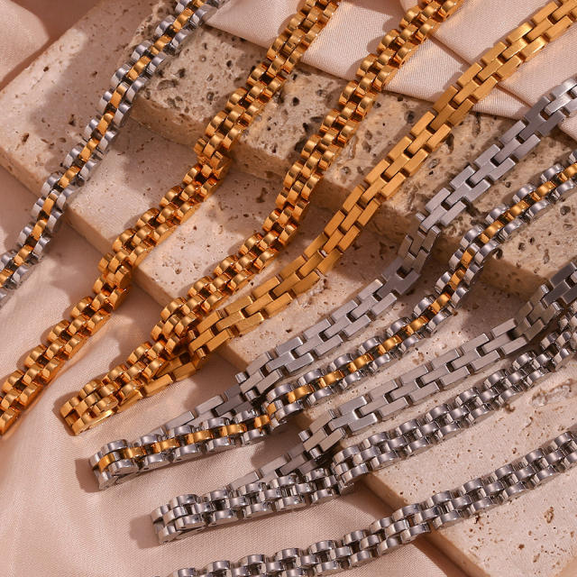 6mm Hiphop stainless steel chain bracelet necklace choker