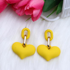 15 color chunky heart acrylic earrings