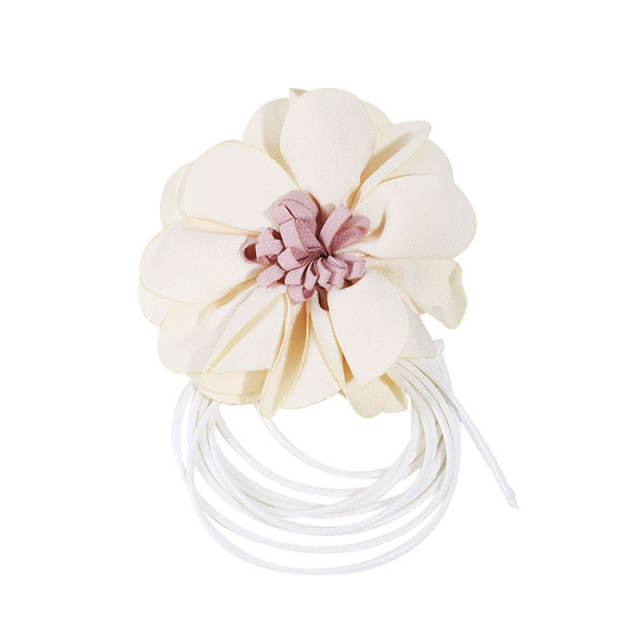 Elegant popular plain color flower wax string choker necklace