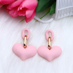 15 color chunky heart acrylic earrings