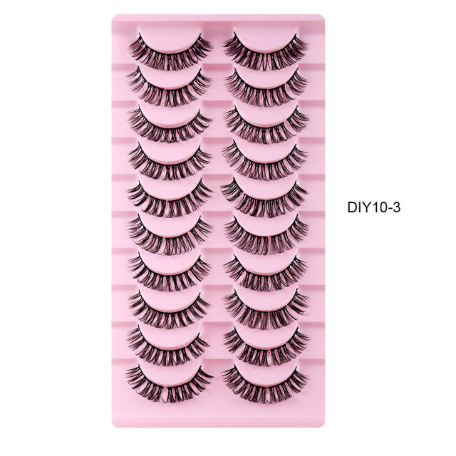 10 pair Artificial fiber eyelashes