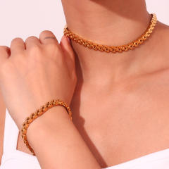 6mm Hiphop stainless steel chain bracelet necklace choker