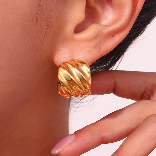 18KG chunky open hoop stainless steel earrings