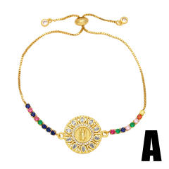 Deilcate rainbow cz butterfly evil eye gold plated copper bracelet