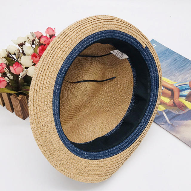 Elegant straw fedora hat sun hat