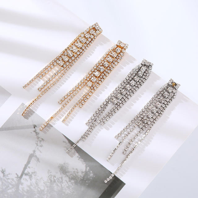 Delicate diamond tassel party wedding earrings