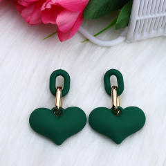 15 color chunky heart acrylic earrings