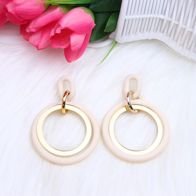 12 color geometric circle acrylic earrings