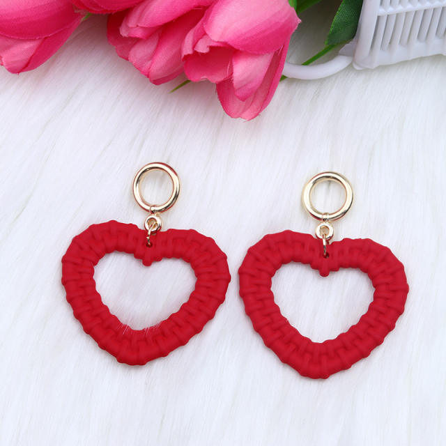 Summer candy color acrylic heart dangle earrings