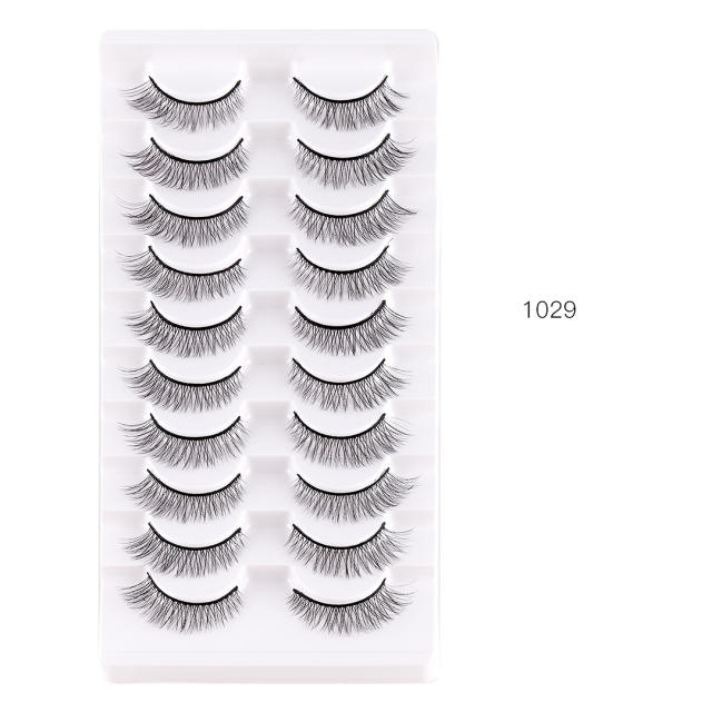 10 pair natural daily Artificial fiber eyelashes