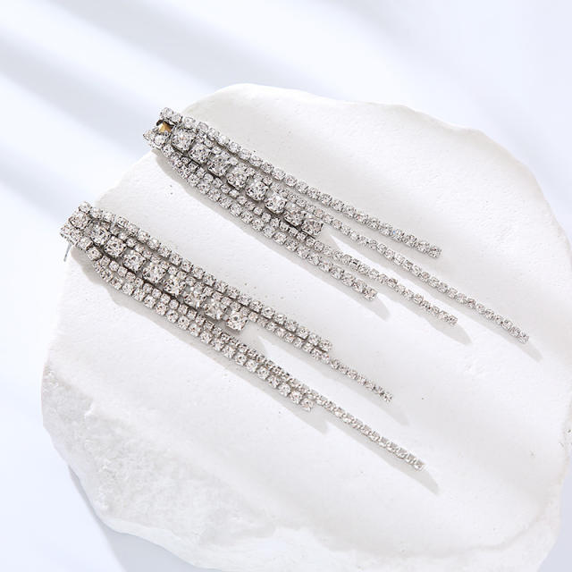 Delicate diamond tassel party wedding earrings