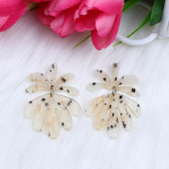 Jelly color acrylic leaf dangle earrings