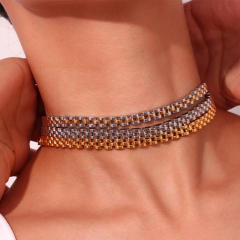 6mm hiphop pearsonality stainless steel chain choker necklace