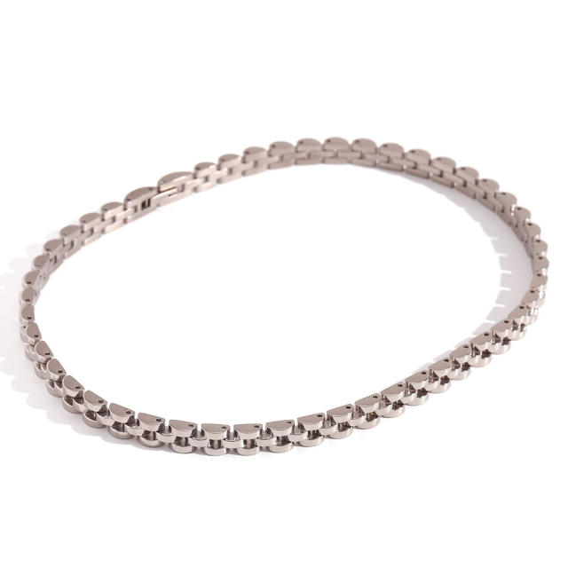 6mm hiphop pearsonality stainless steel chain choker necklace