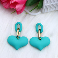 15 color chunky heart acrylic earrings