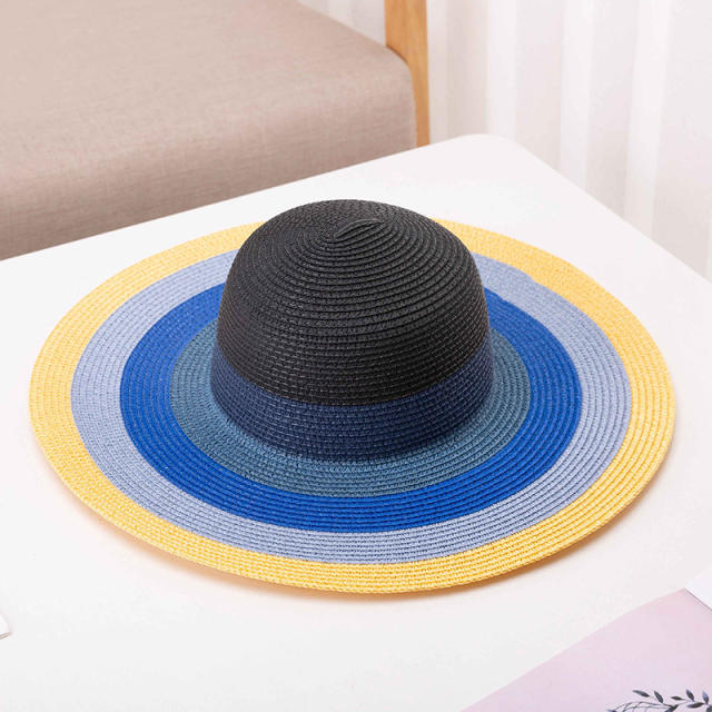 Colorful big brim summer hat