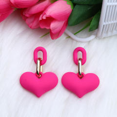 15 color chunky heart acrylic earrings