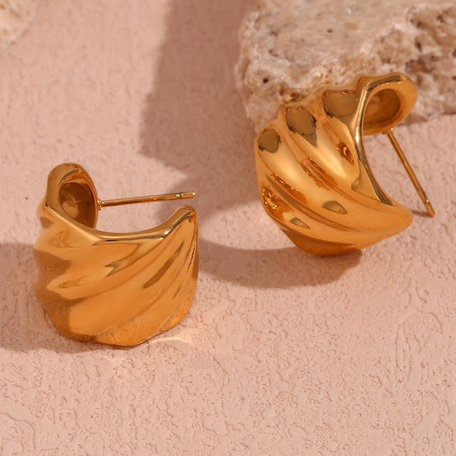 18KG chunky open hoop stainless steel earrings