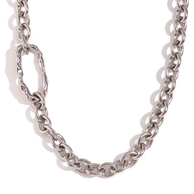 Personality 18KG cable chain stainless steel necklace