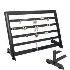 Black color plastic material layer earring display stand