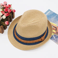 Elegant straw fedora hat sun hat