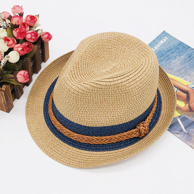 Elegant straw fedora hat sun hat