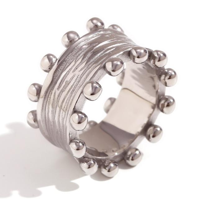 Personality vintage stainless steel rings band