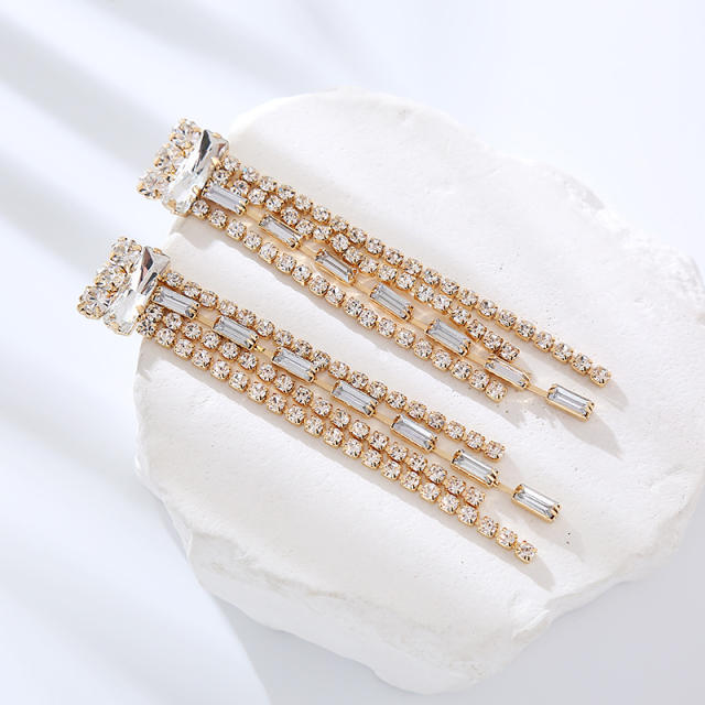 Delicate diamond tassel party wedding dangle earrings