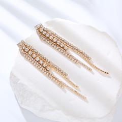 Delicate diamond tassel party wedding earrings
