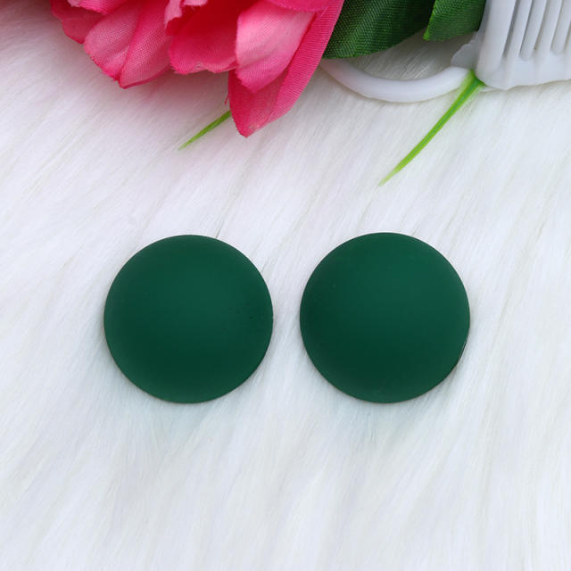 Candy color sweet semicircle acrylic studs earrings