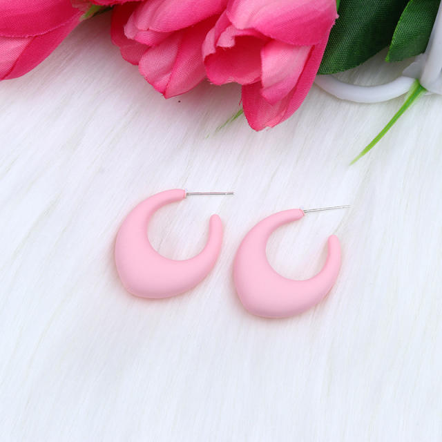 Candy color sweet water drop shape earrings