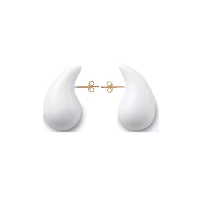 Chunky color enamel water drop stainless steel studs earrings