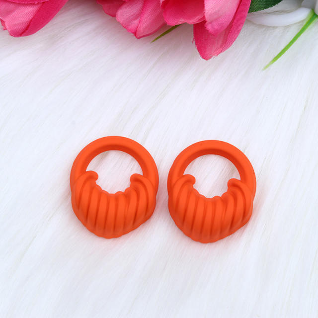 Candy color summer painting geometric studs earrings