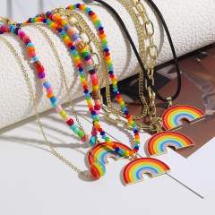 Rainbow series necklace choker