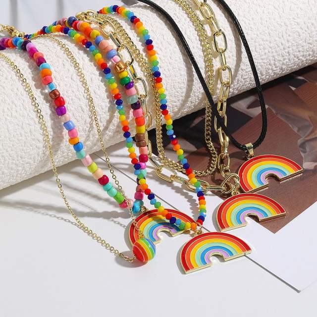 Rainbow series necklace choker
