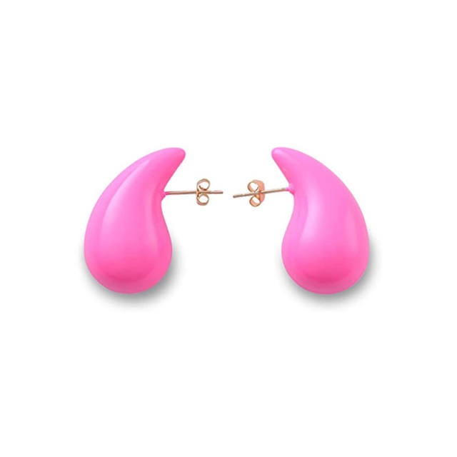 Chunky color enamel water drop stainless steel studs earrings