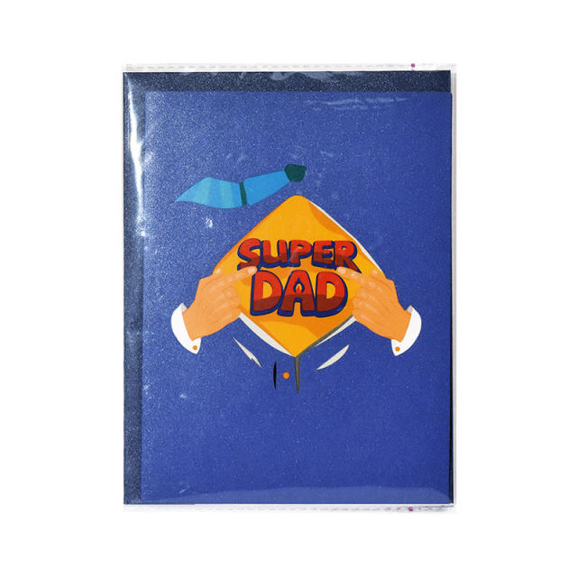 Creative superdad 3D father's day post card greeting cards
