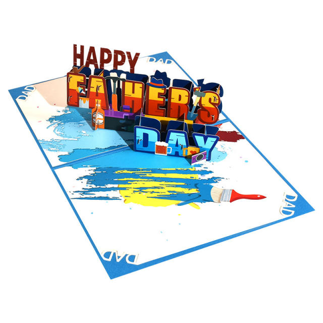 3D happy father's day post card greeting cards