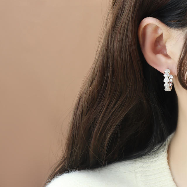 Chic diamond hoop earrings