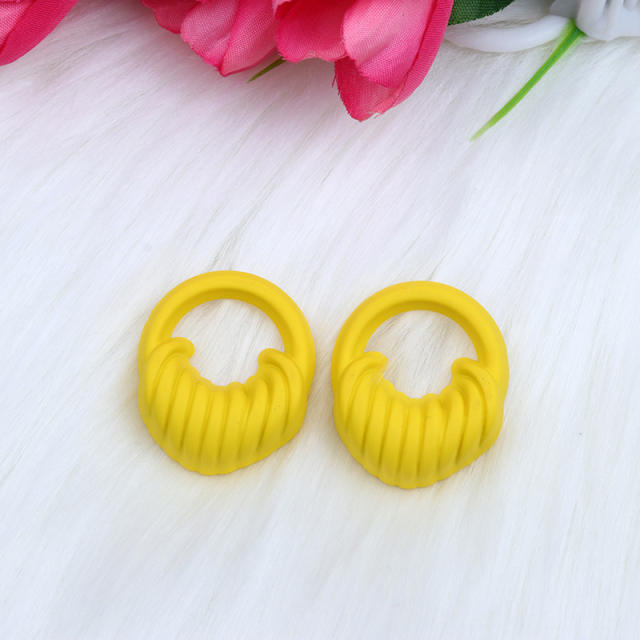 Candy color summer painting geometric studs earrings