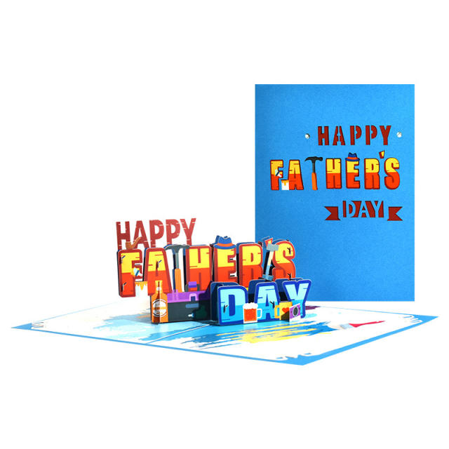 3D happy father's day post card greeting cards